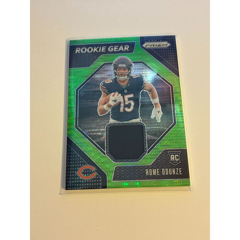 2024 Panini Prizm Rome Odunze Rookie Gear Neon Green Pulsar Patch RC #RG-ROE